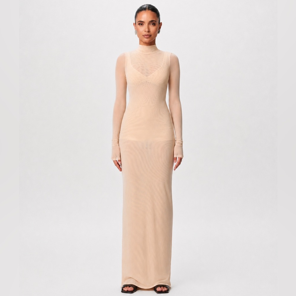 Naked Wardrobe Mesh Maxi Dress